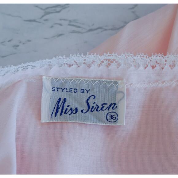 VTG Miss Siren Polka Dot Embroidery Slip Babydoll Dress 36 Fairy Coquette Nighty - Picture 3 of 16